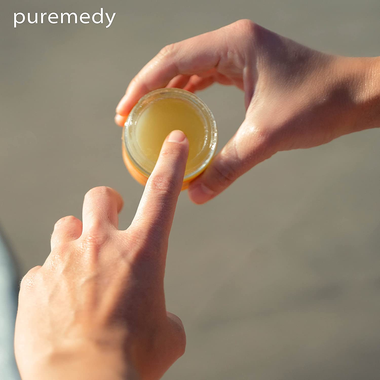 Puremedy Clarifying Nail Ointment texture closeup showing rich salve.