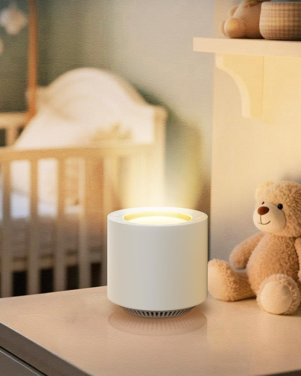PureNurt gradual dimming timer control panel for smooth bedtime routine.