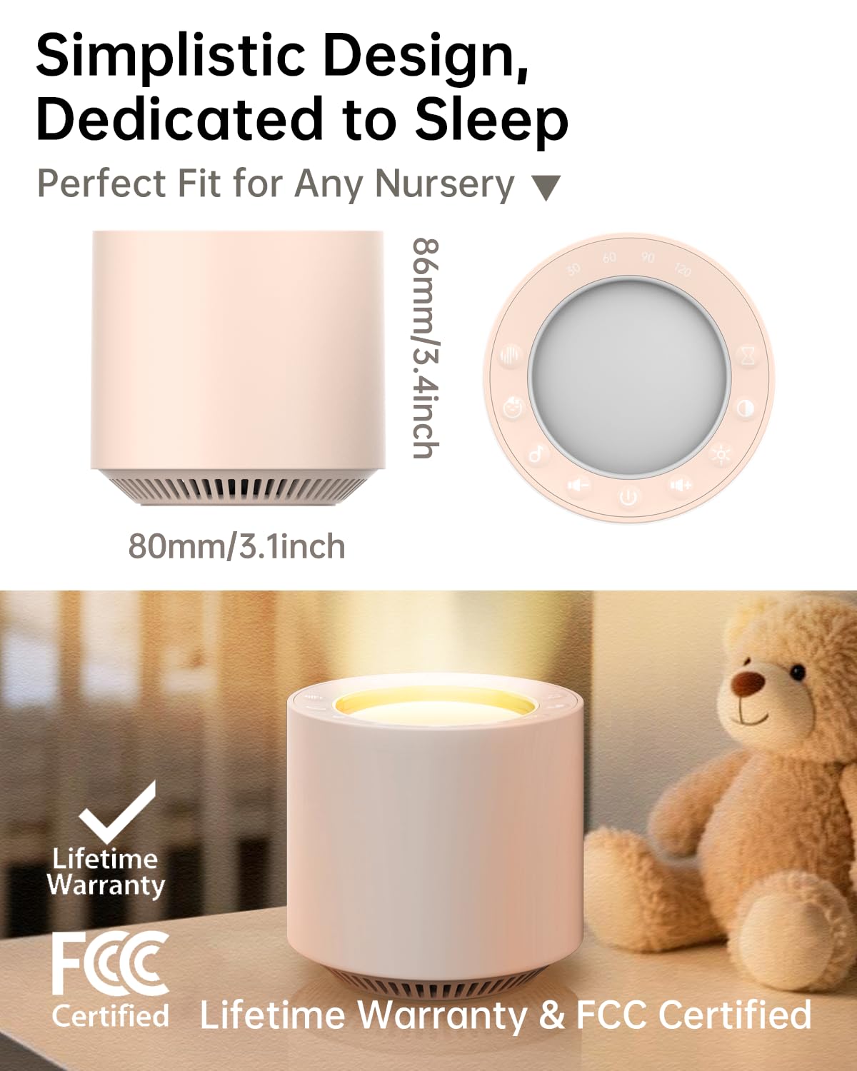 PureNurt gradual sleep timer fades lights and sounds gently