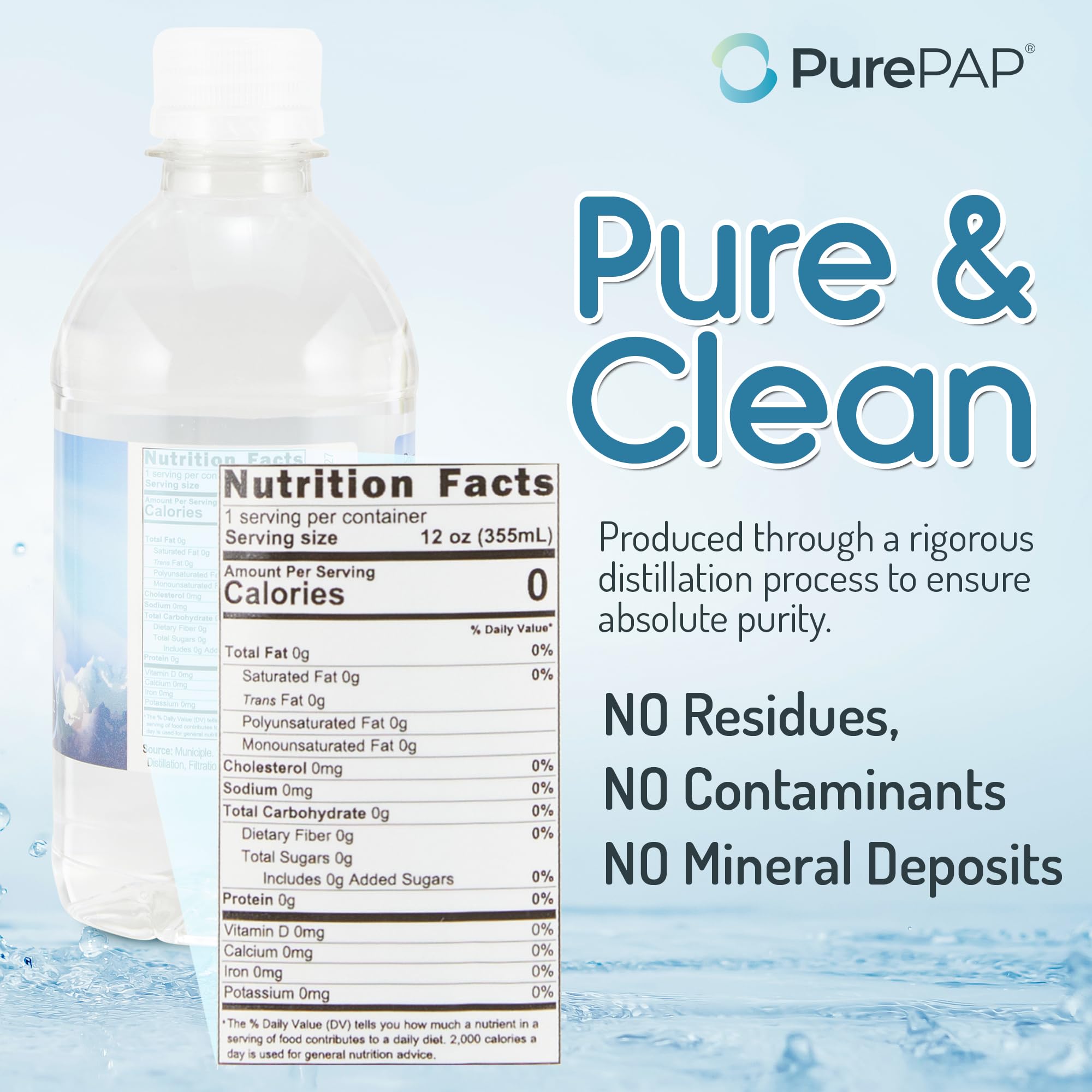 PurePAP distilled water undergoes distillation for absolute purity