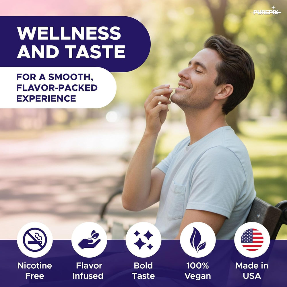 PurePix QuitPix juicy-peach toothpick offering a refreshing, calorie-free alternative