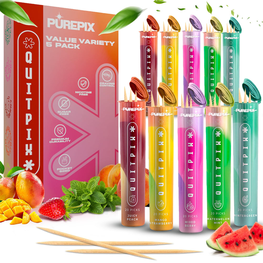 PurePix QuitPix mango-strawberry toothpick for flavorful craving distraction