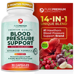 PurePremium Beet Root Capsules bottle for daily heart health support.