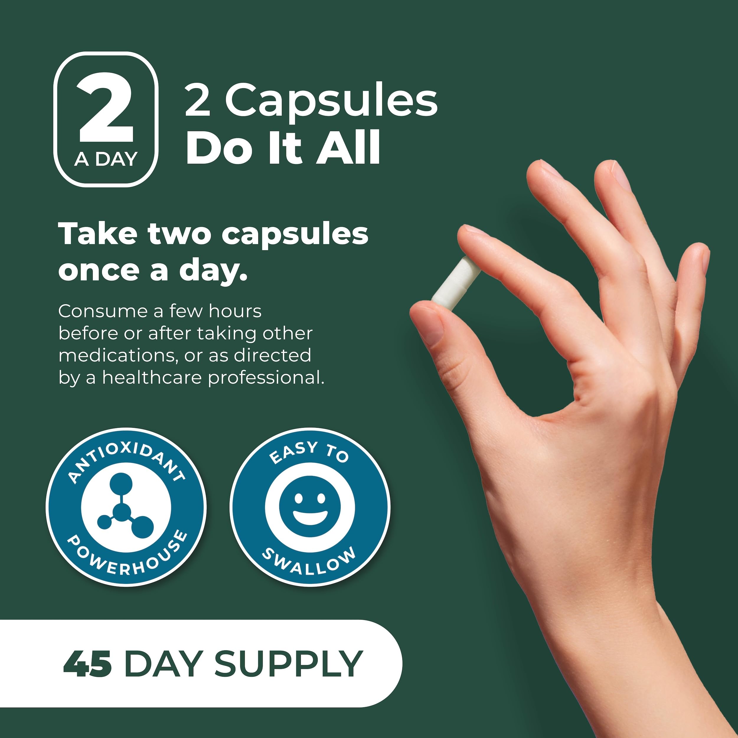 PurePremium bottle with open cap for convenient daily intake