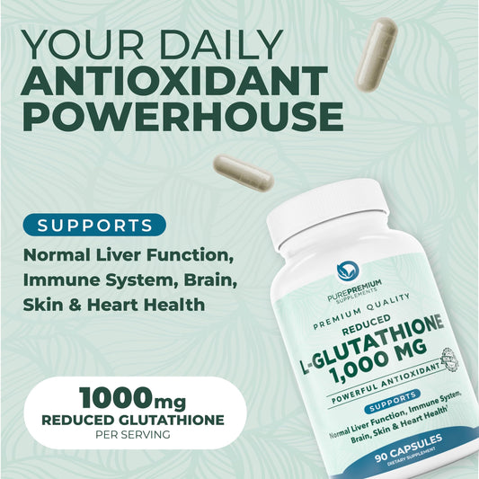 PurePremium glutathione capsules ready for daily supplementation