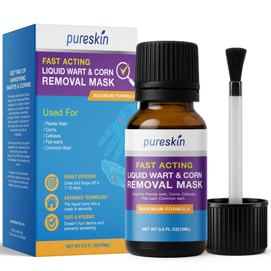 PURESKIN wart remover dropper enabling precise application to a wart.