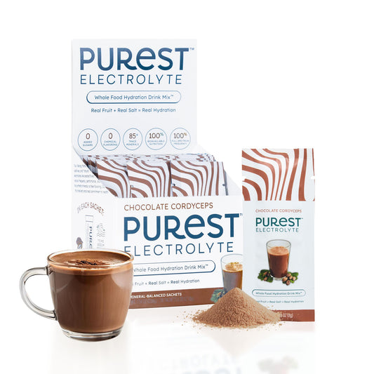 Purest Electrolyte chocolate hydration packets for quick post-workout refresh