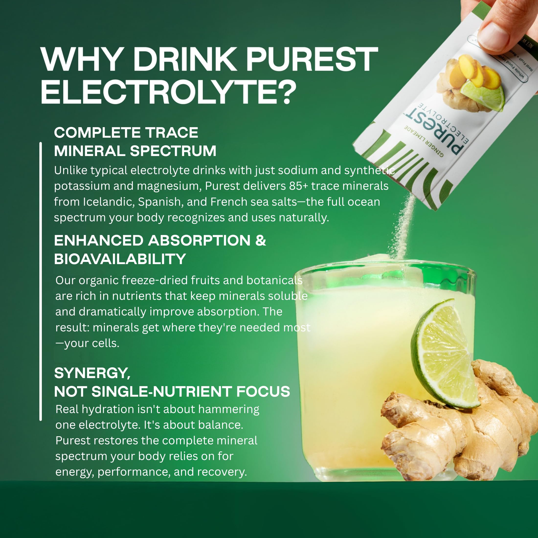 Purest Electrolyte low-carb option showing 5g carbs per serving