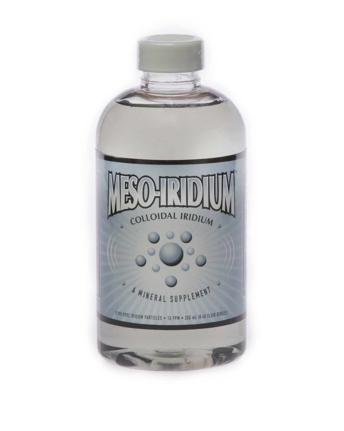 Purest Colloids MesoIridium bottle pour shows high-purity iridium for daily mineral support.