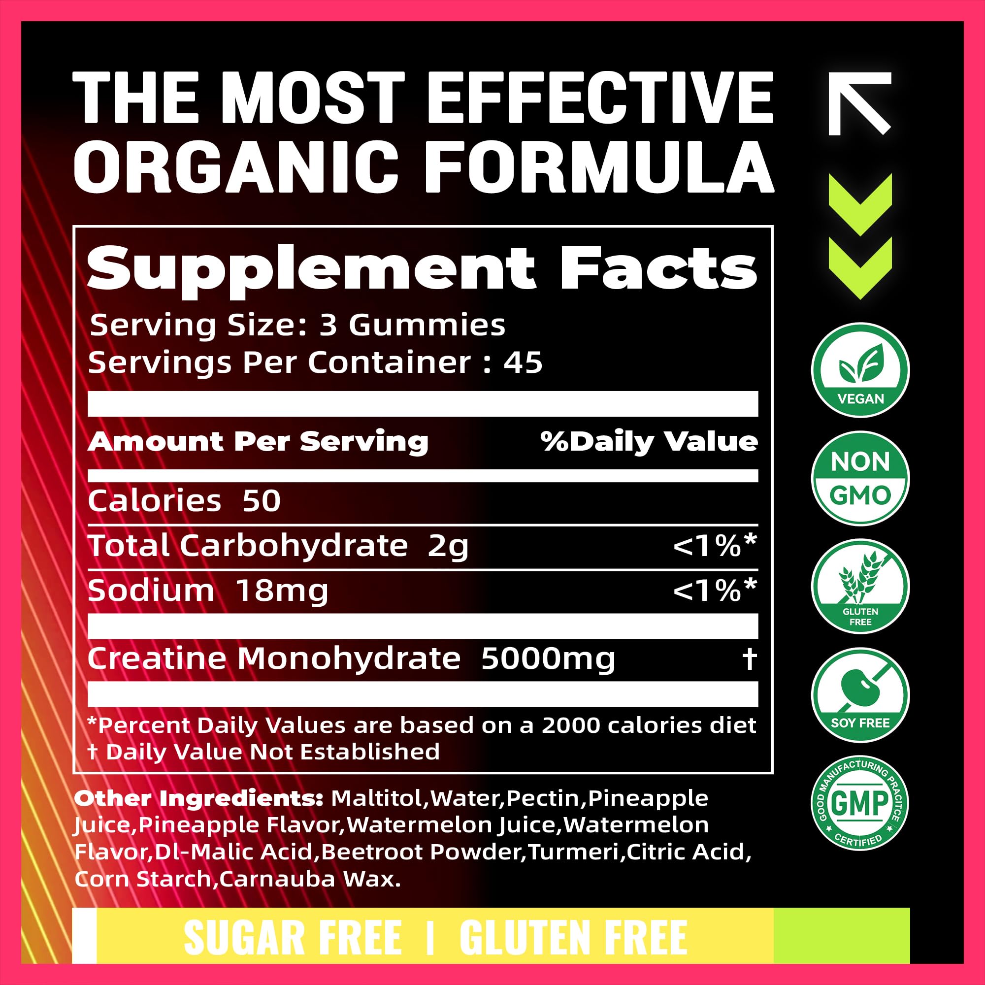 PURESTVITS Creatine Gummy close-up highlights chewy texture and flavor