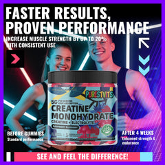 PURESTVITS creatine gummy jar being poured for convenient daily use