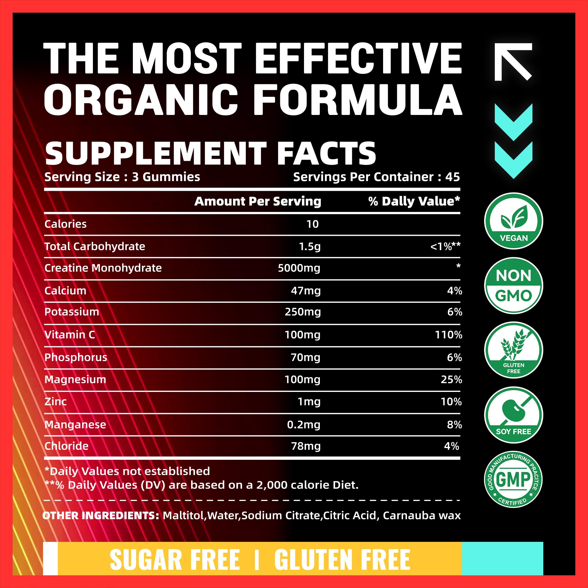 Three gummies showing serving size for convenient workouts