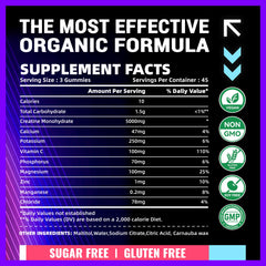 PURESTVITS creatine gummy serving visual with three gummies for dose
