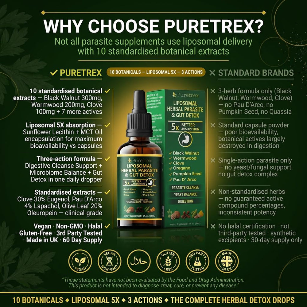 PURETREX Oregano ingredient panel—potent herb for internal wellness support.