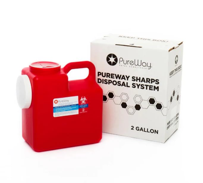 PureWay MailBack 2-gallon sharps container for safe at-home disposal.