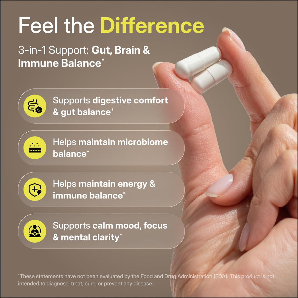 PUREWELL SCIENCES Psychobiotics vegan capsules ready for daily use.