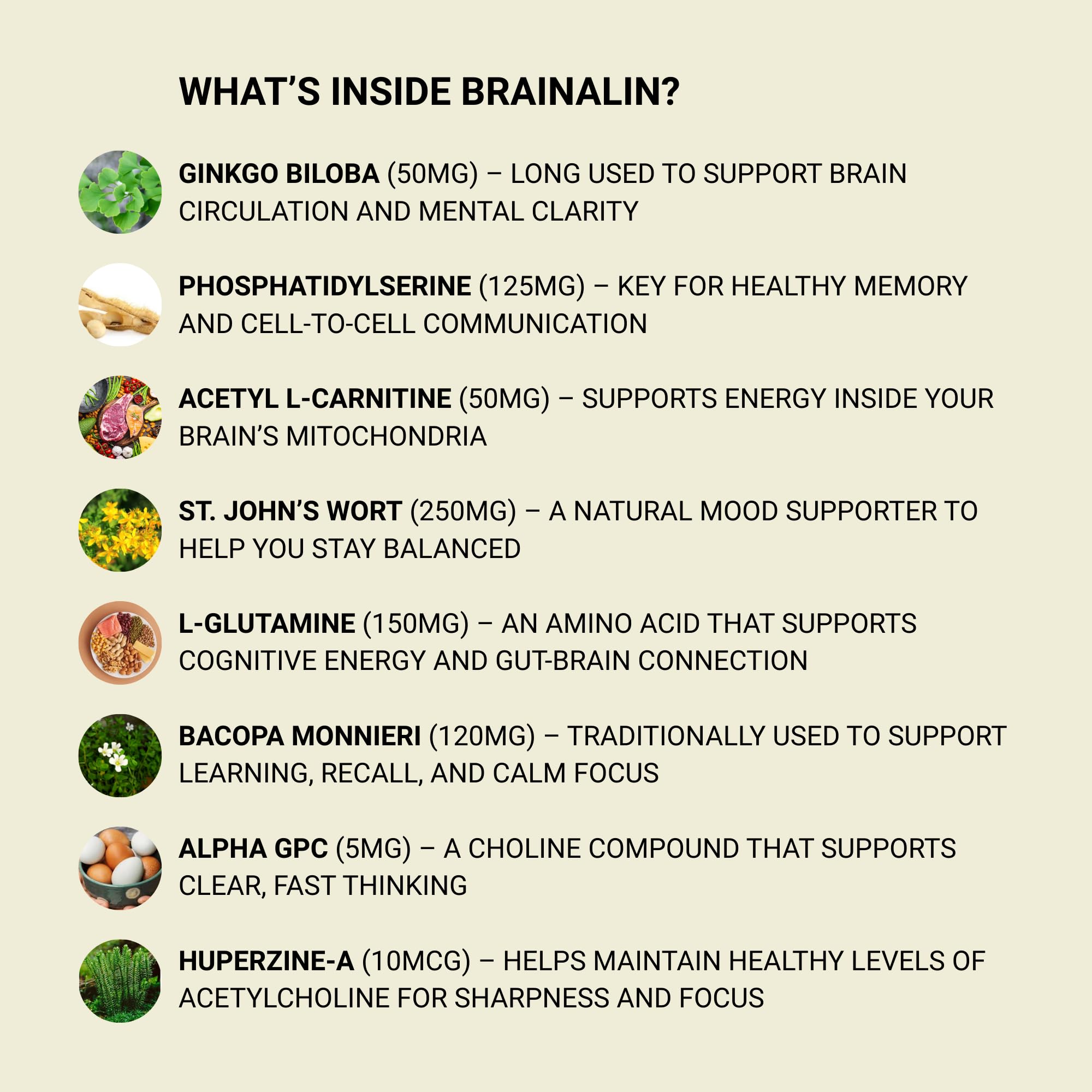 Puridian Brainalin capsules close-up highlighting easy-to-swallow capsules.