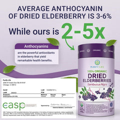 Purify Life BPA-free scoop included with elderberries for precise measuring.