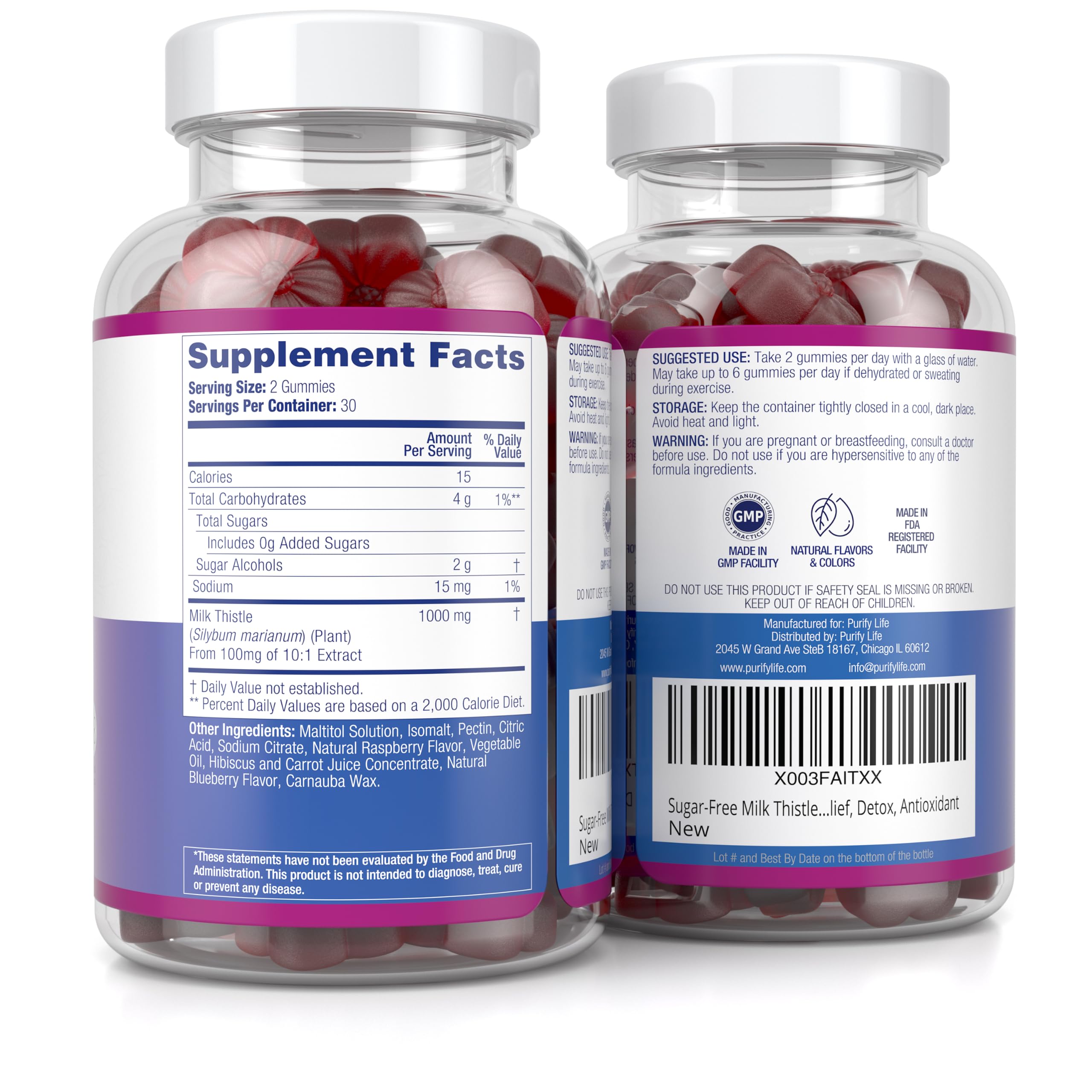 Purify Life on-the-go gummies image suggests easy daily use anywhere