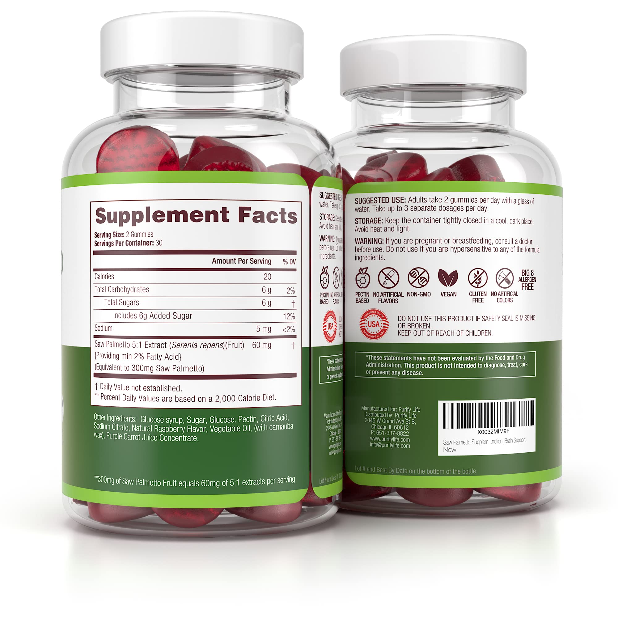 Purify Life gummies dispensing scene suggests easy-to-chew daily supplement