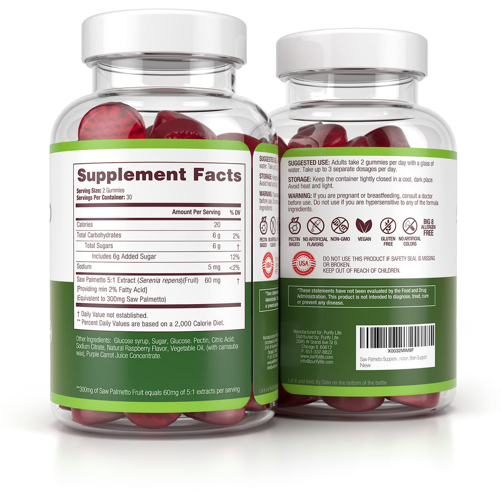 Purify Life gummies dispensing scene suggests easy-to-chew daily supplement
