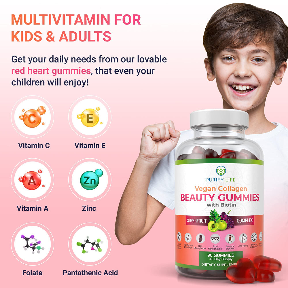 Purify Life vegan collagen gummies featuring amla and grape seed superfruits