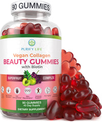 Purify Life vegan collagen gummies bottle for daily hair and skin support