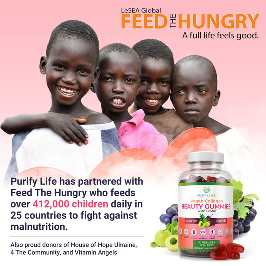 Purify Life vegan collagen gummies closeup showing chewy, fruity texture