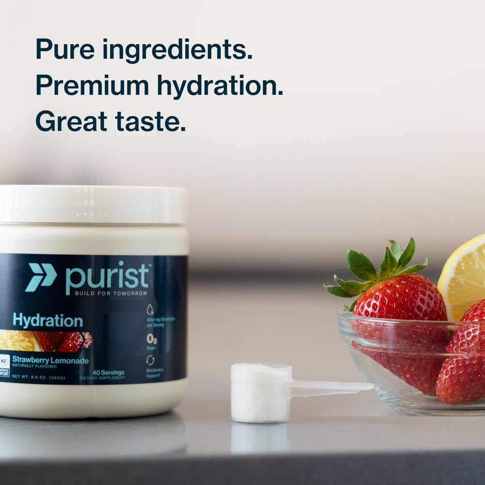 Purist Electrolyte Powder during sport activity supports hydration needs.