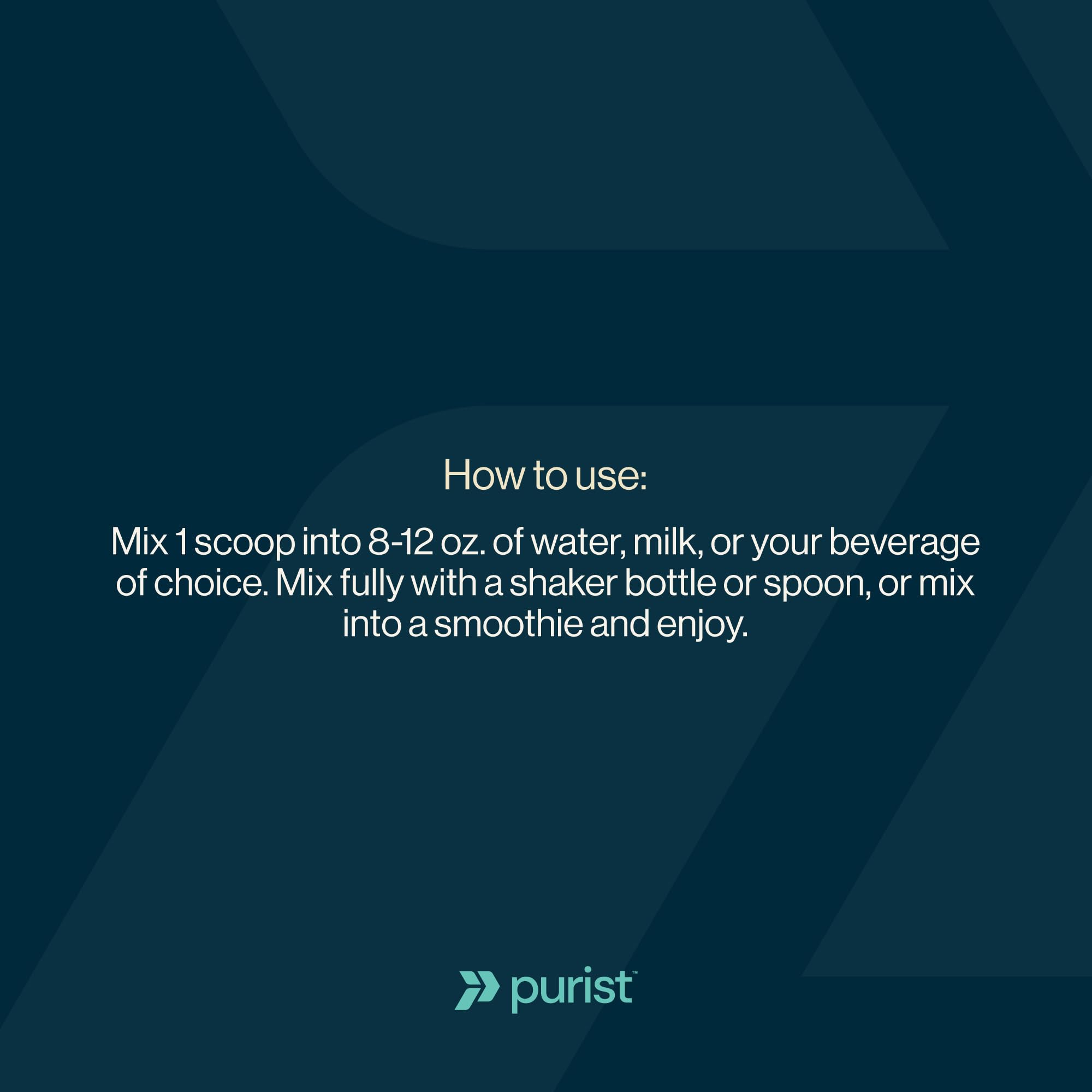 Meal replacement option using PURIST REP Whey Vanilla in a shaker.