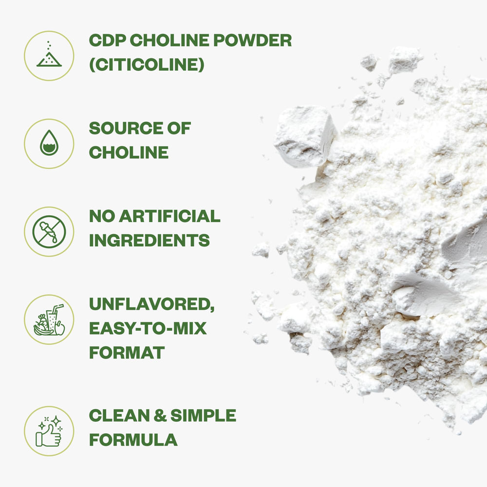 Purisure CDP Choline Powder dissolving in water giving a tasteless supplement moment.