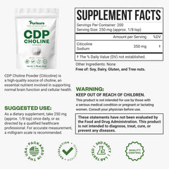 Purisure CDP Choline Powder poured into a drink for seamless mixing.