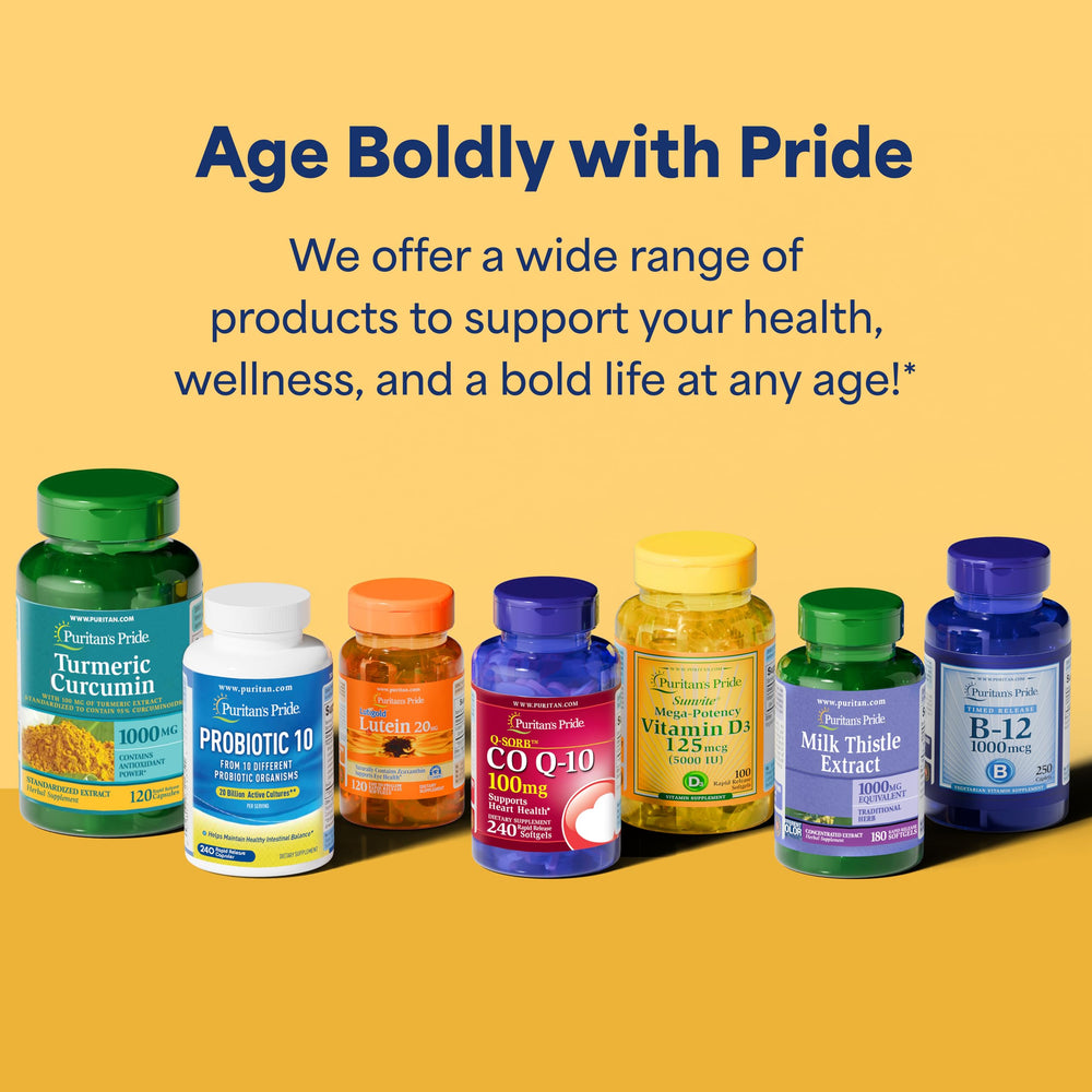 Puritan's Pride bottle displayed on a white background for easy shopping.