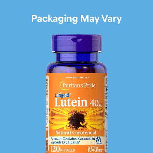 Puritan's Pride Lutigold Lutein softgels in blister pack for daily eye support