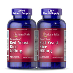 Puritan's Pride red yeast rice 600mg bottle showing traditional wellness option