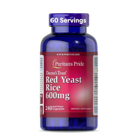 Puritan's Pride Red Yeast Rice bottle showing traditional wellness capsules
