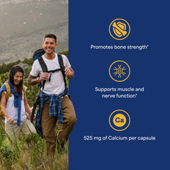 Puritan's Pride rapid-release capsules offer calcium for heart, nerve, and muscle function.