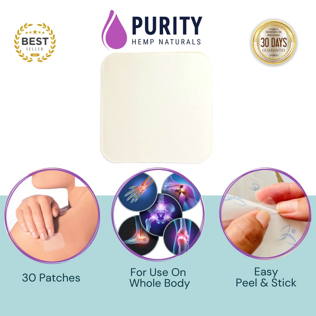 Purity Hemp Naturals water-resistant patch shown during light activity.