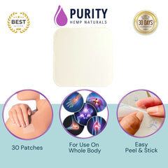 Purity Hemp Naturals water-resistant patch shown during light activity.