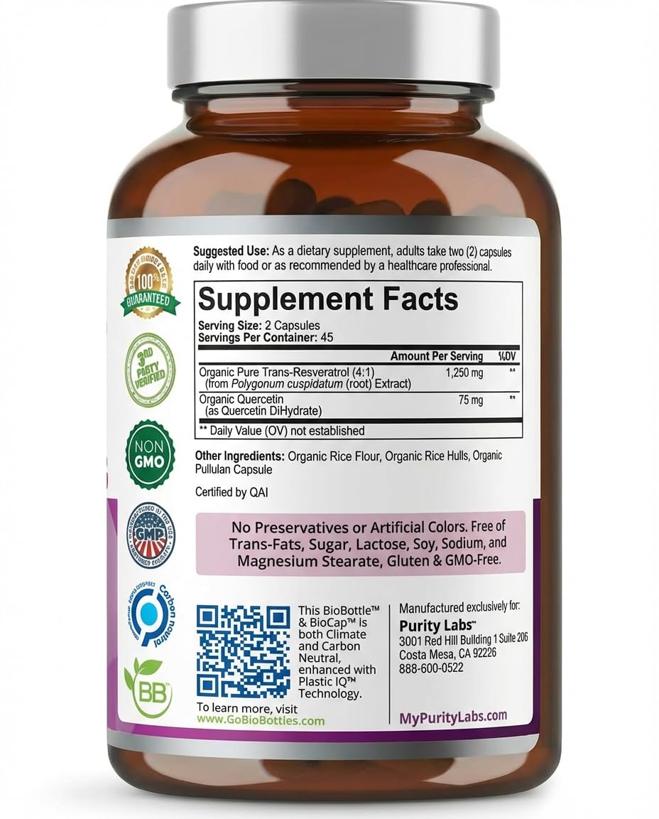 Close-up of Purity Labs clean-label ingredient list