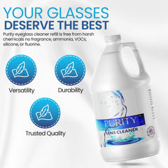 Purity Lens Cleaner fragrance-free formula, family-friendly cleaning.