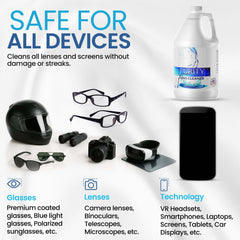 Purity Lens Cleaner professional-grade formula, pH neutral and safe.