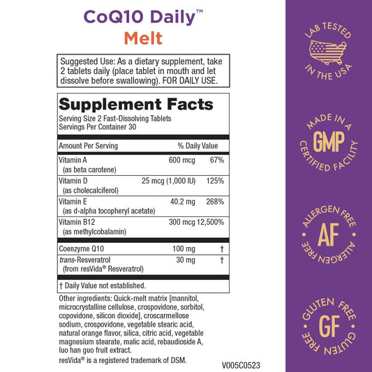 Purity Products CoQ10 Daily wafer dissolving quickly for fast absorption
