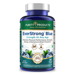 Purity Products EverStrong Blue bottle front view highlighting strength and energy support