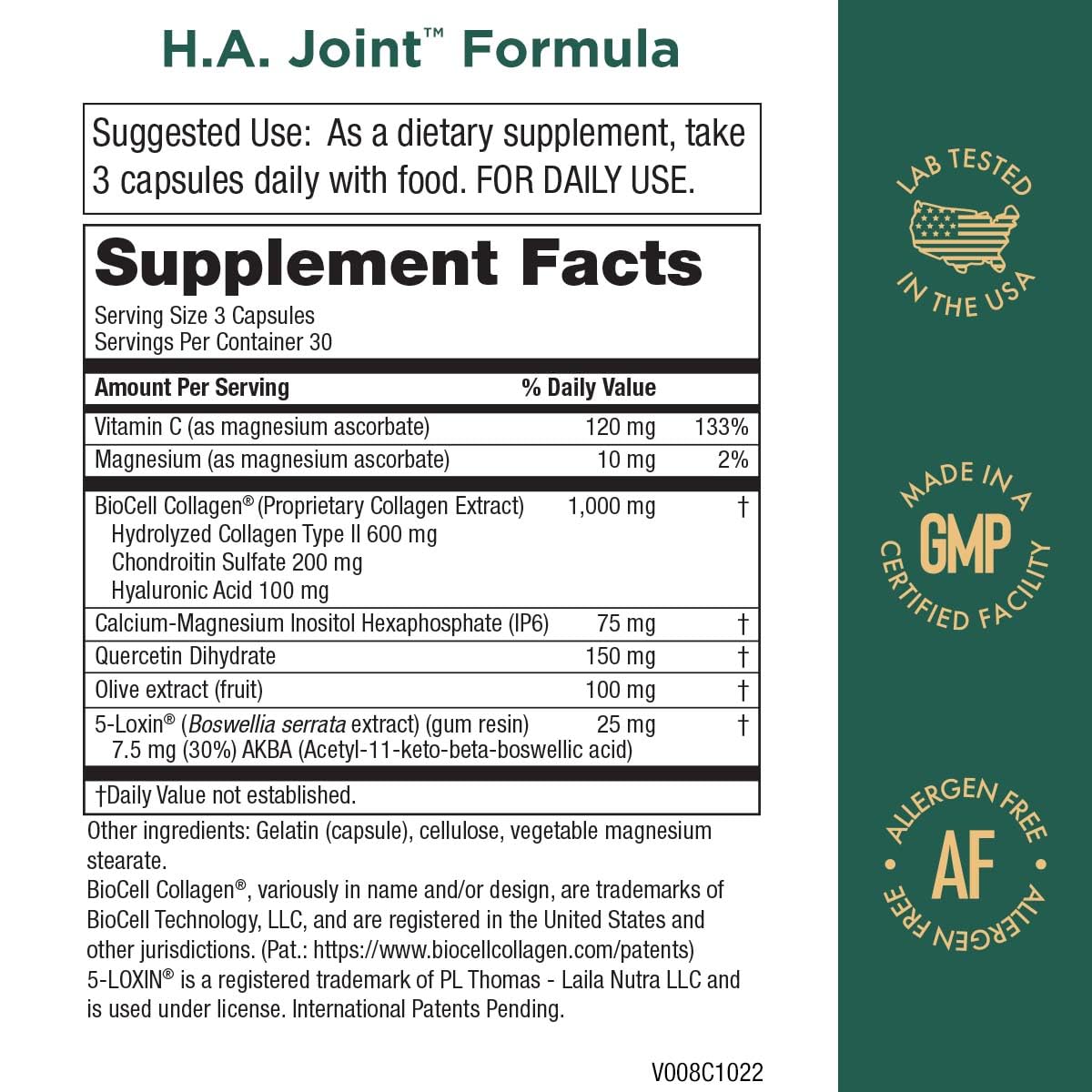 Purity Products HA Joint capsules close-up for easy daily mobility support