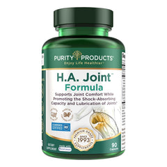 Purity Products HA Joint Formula bottle ready for joint support and lubrication.