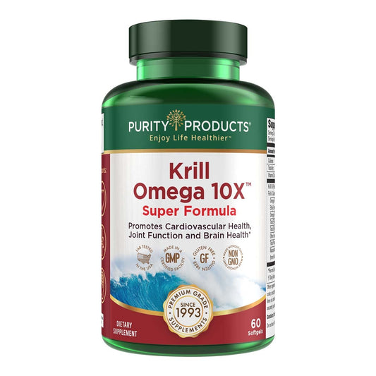 Purity Products Krill Omega-3 bottle with LemonLock freshness, supports heart health