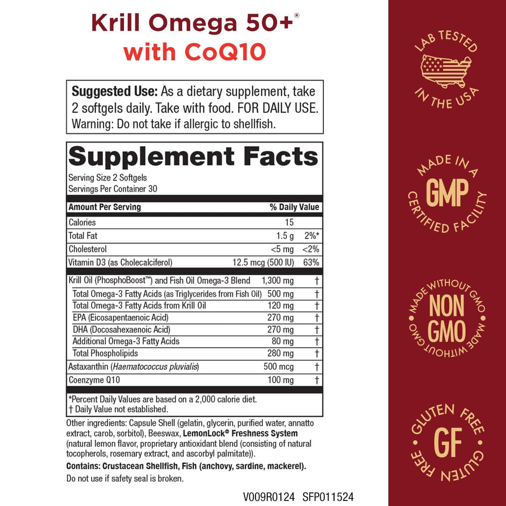 Purity Products Krill Omega 50 Plus soft gels close-up for daily omega-3 support.
