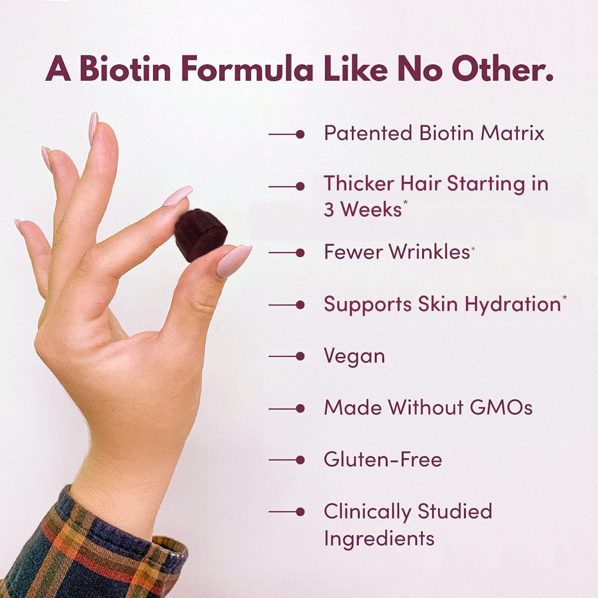 Purity Products MyBiotin ProClinical Gummies highlighting skin hydration and smoothness potential