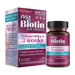 Purity Products MyBiotin ProClinical bottle for hair and skin support.